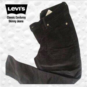 Ladies LEVIS Black Cord Stretch Jeans Size 30